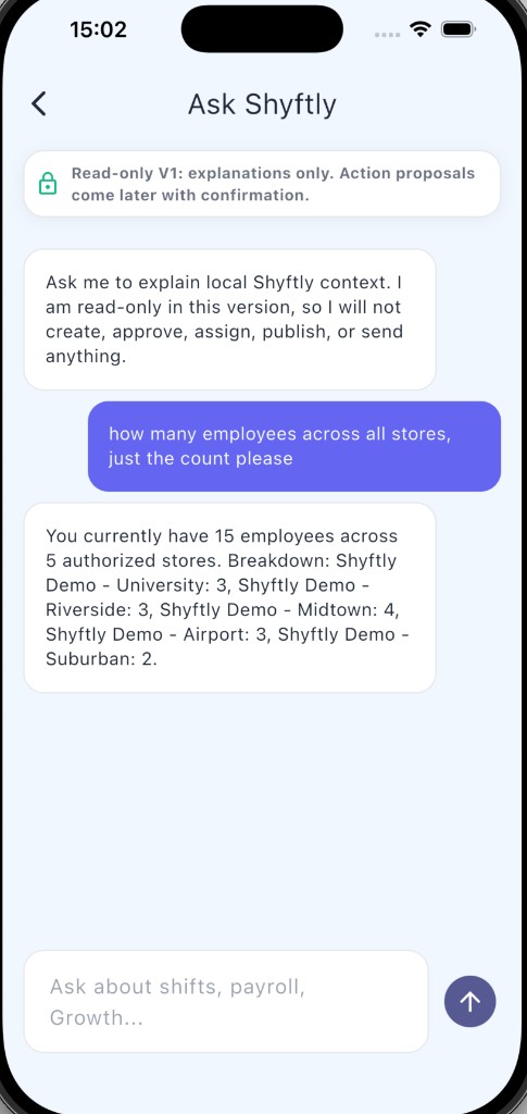Shyftly Assistant — Ask Shyftly on mobile